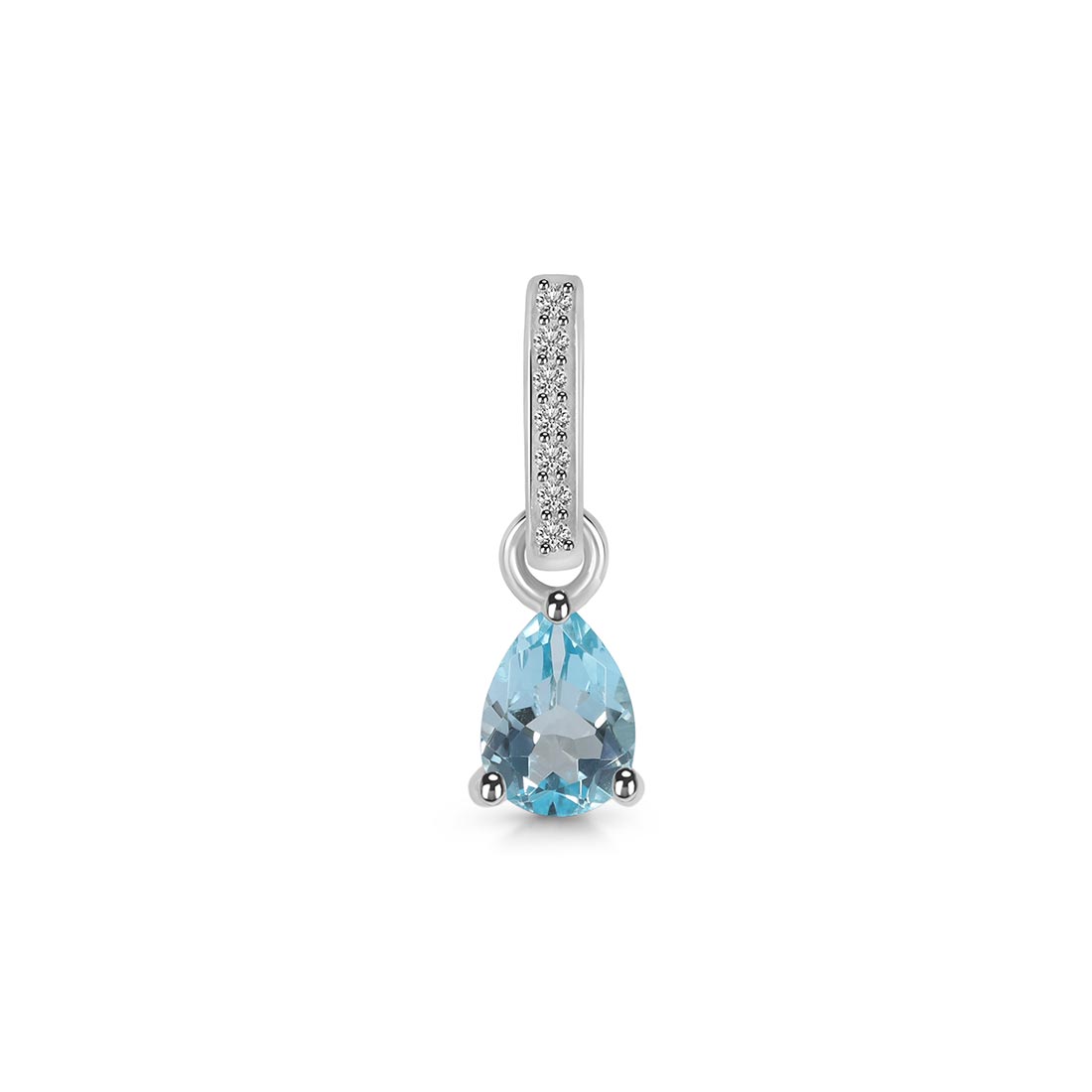 Blue Topaz & White Topaz Pendant-(BTZ-SP-1165.)